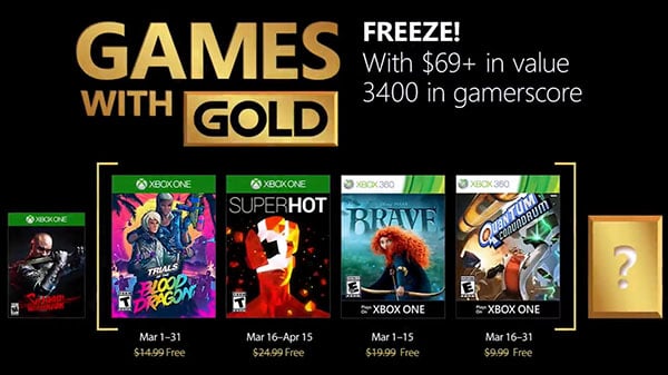 Xbox Live Gold free games for March 2018