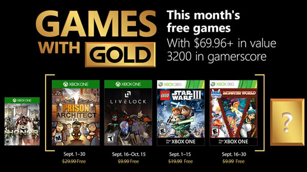 Xbox Live Gold free games for September 2018