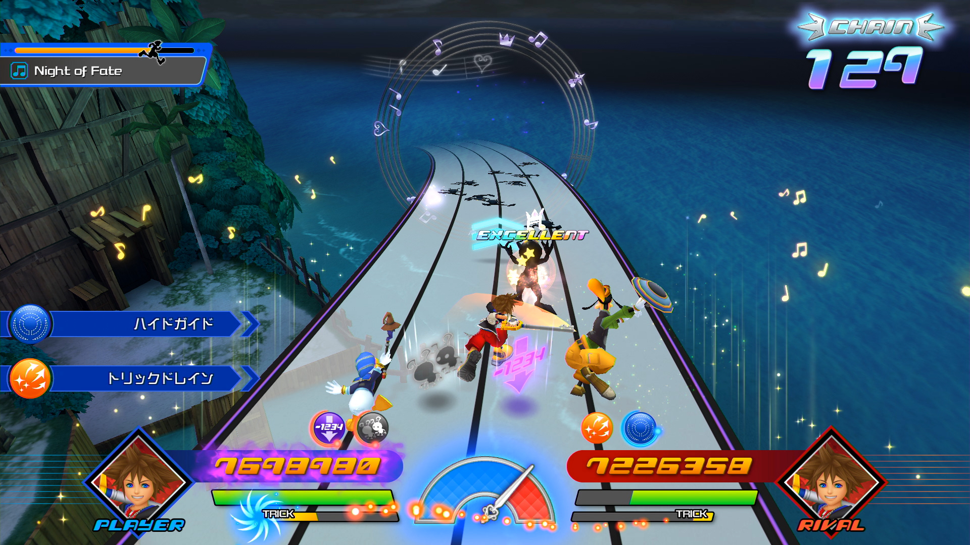 Kingdom Hearts: Melody of Memory screenshots show main menus and
