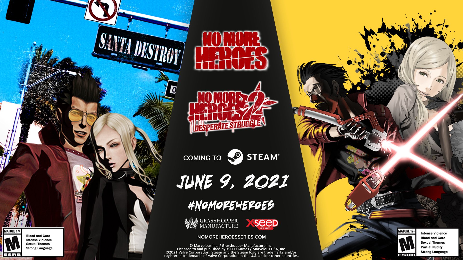 No More Heroes and No More Heroes 2: Desperate Struggle coming to