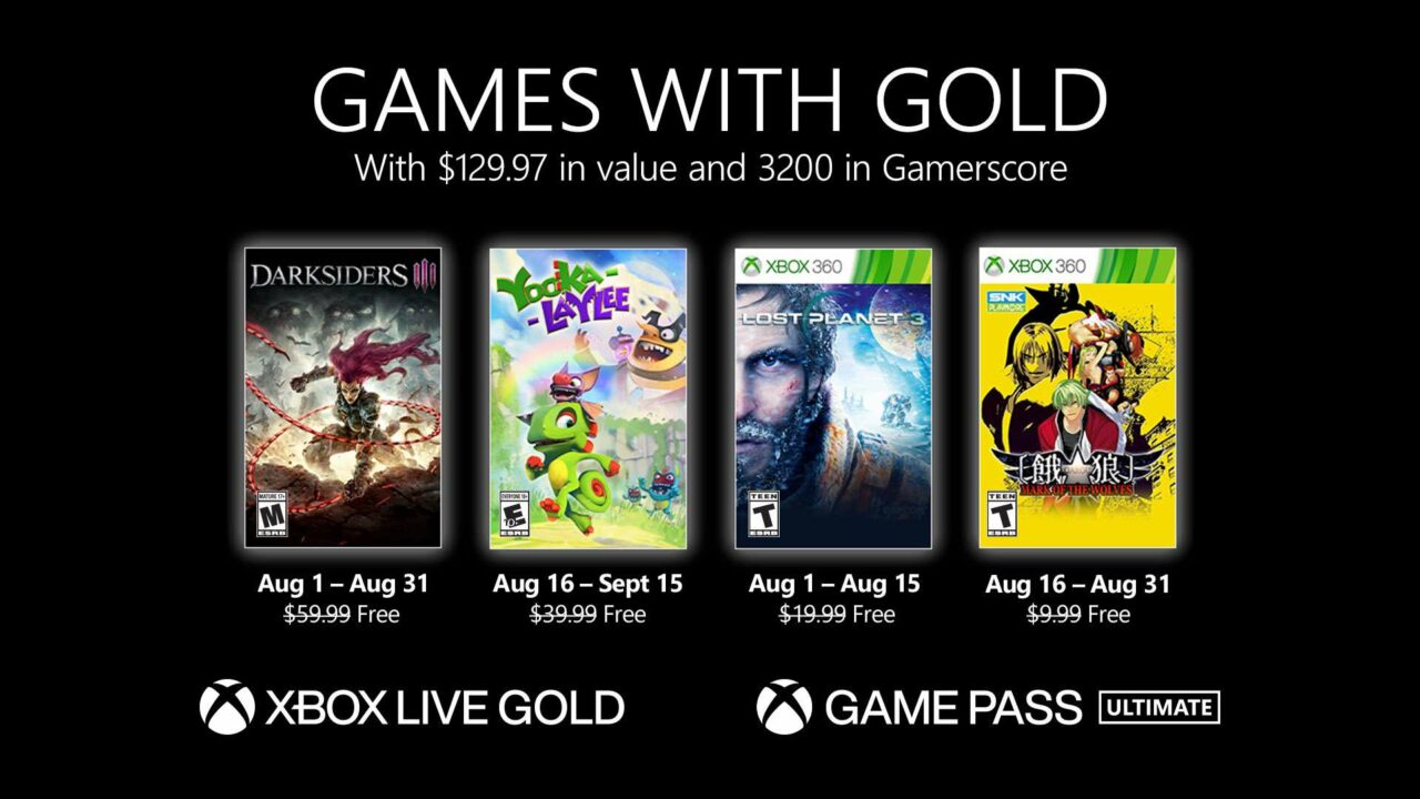 Xbox Live Gold Free Games For August 2021 Announced - Gematsu