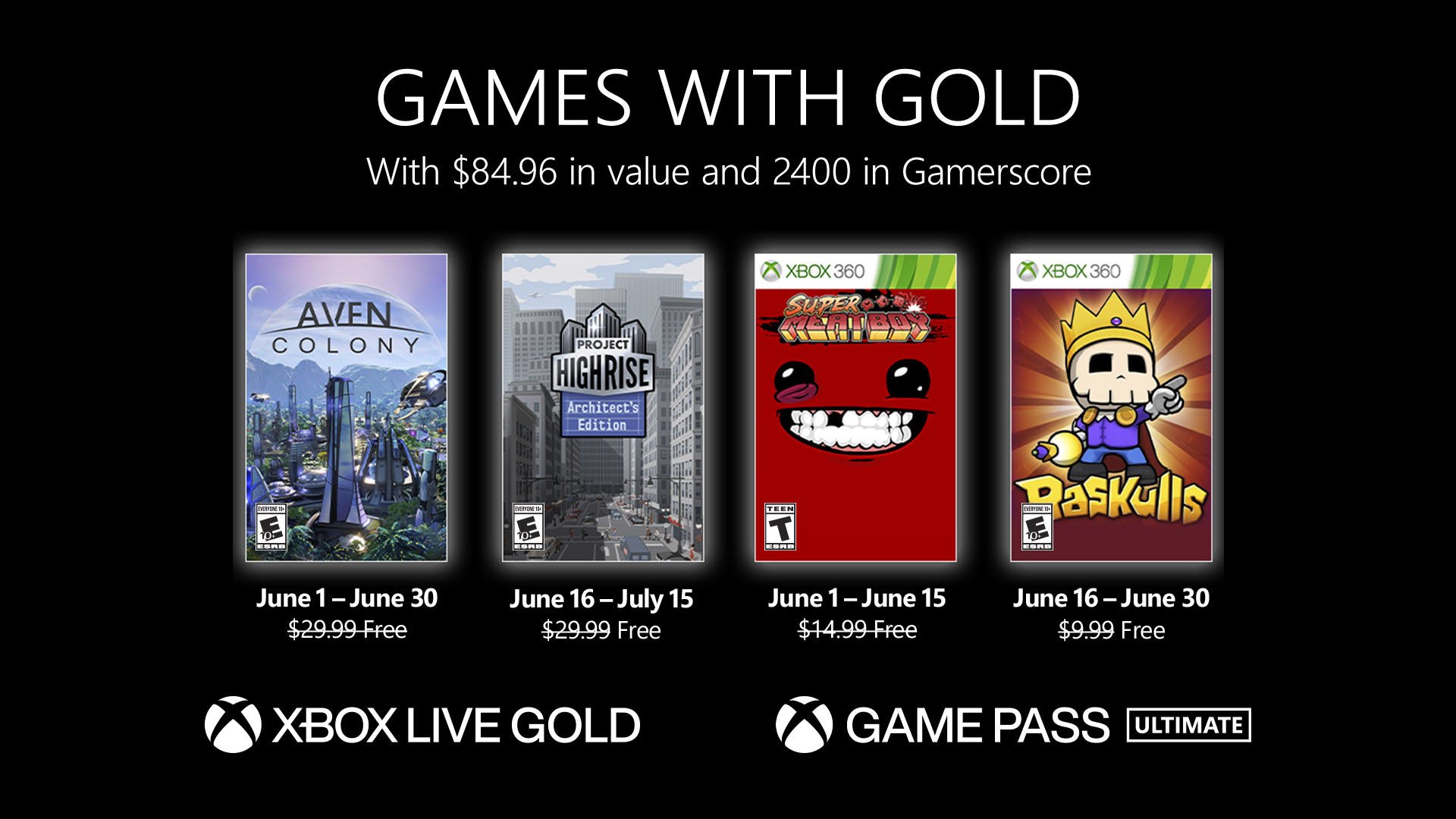 #
      Xbox Live Gold free games for June 2022 announced