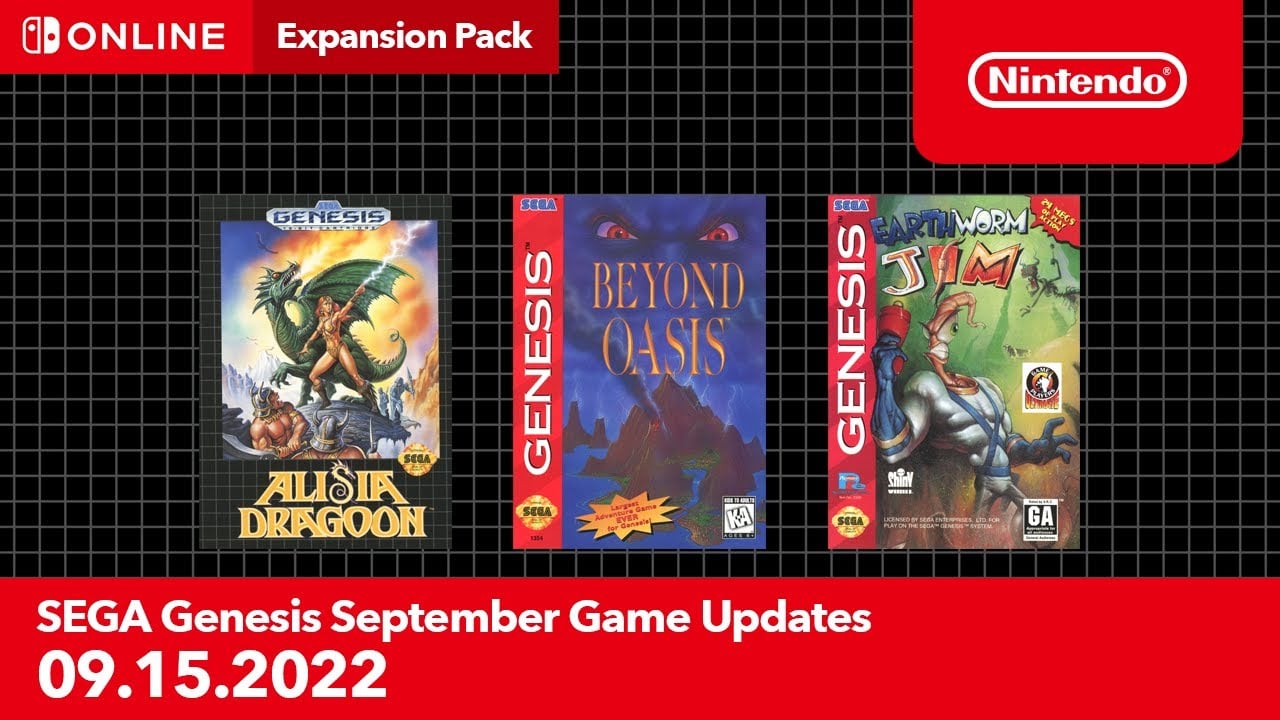 #
      SEGA Genesis – Nintendo Switch Online adds Alisia Dragoon, Beyond Oasis, and Earthworm Jim