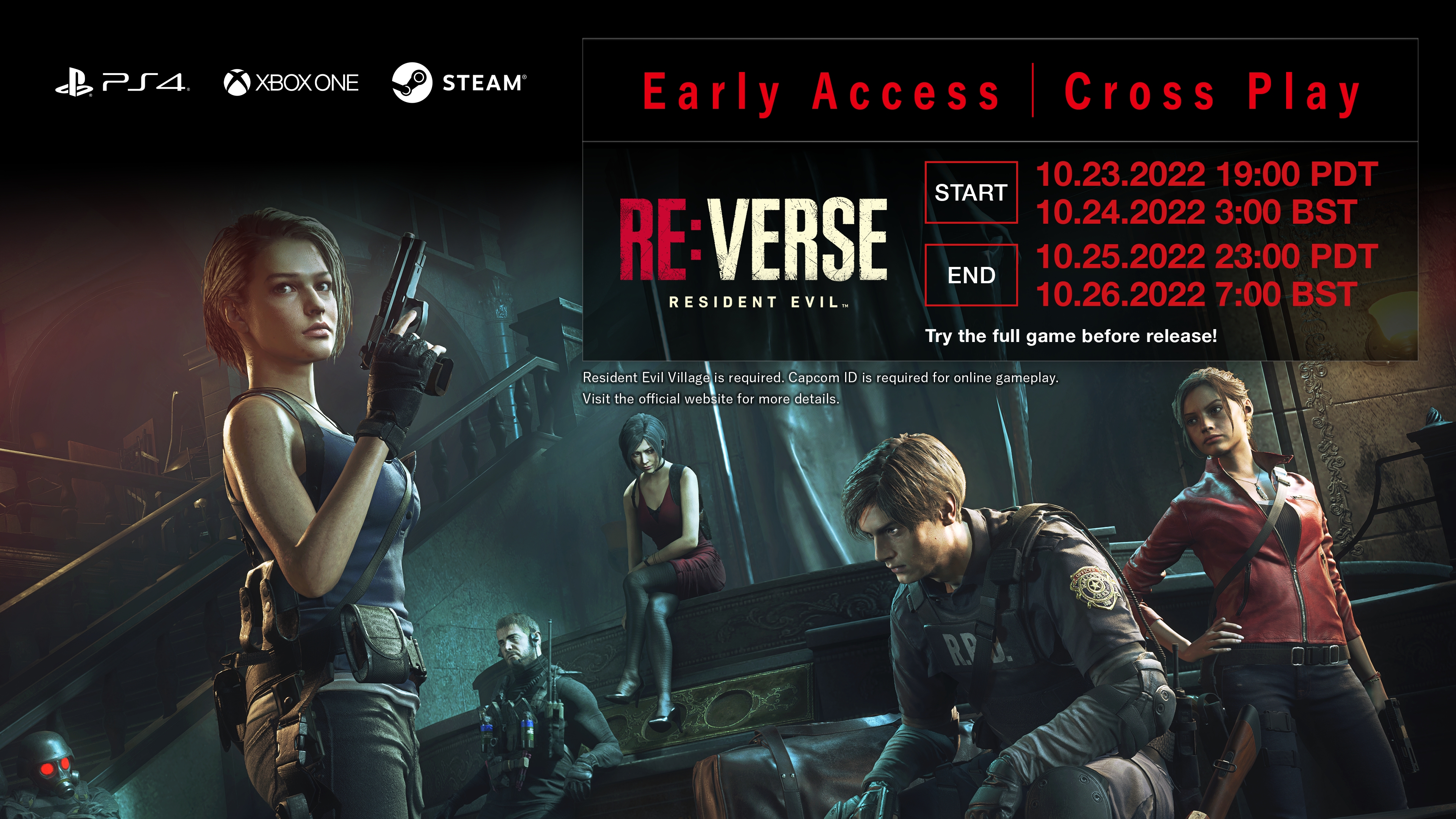 Resident Evil Re:Verse cross-play early access period set for October 23 to  25 - Gematsu