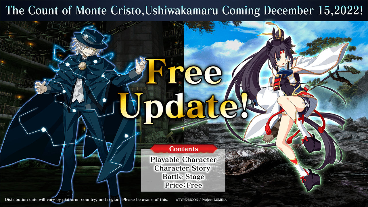 #
      Melty Blood: Type Lumina free DLC characters The Count of Monte Cristo and Ushiwakamaru launch December 15
