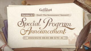 Genshin Impact Version 3.7 Update Special Program