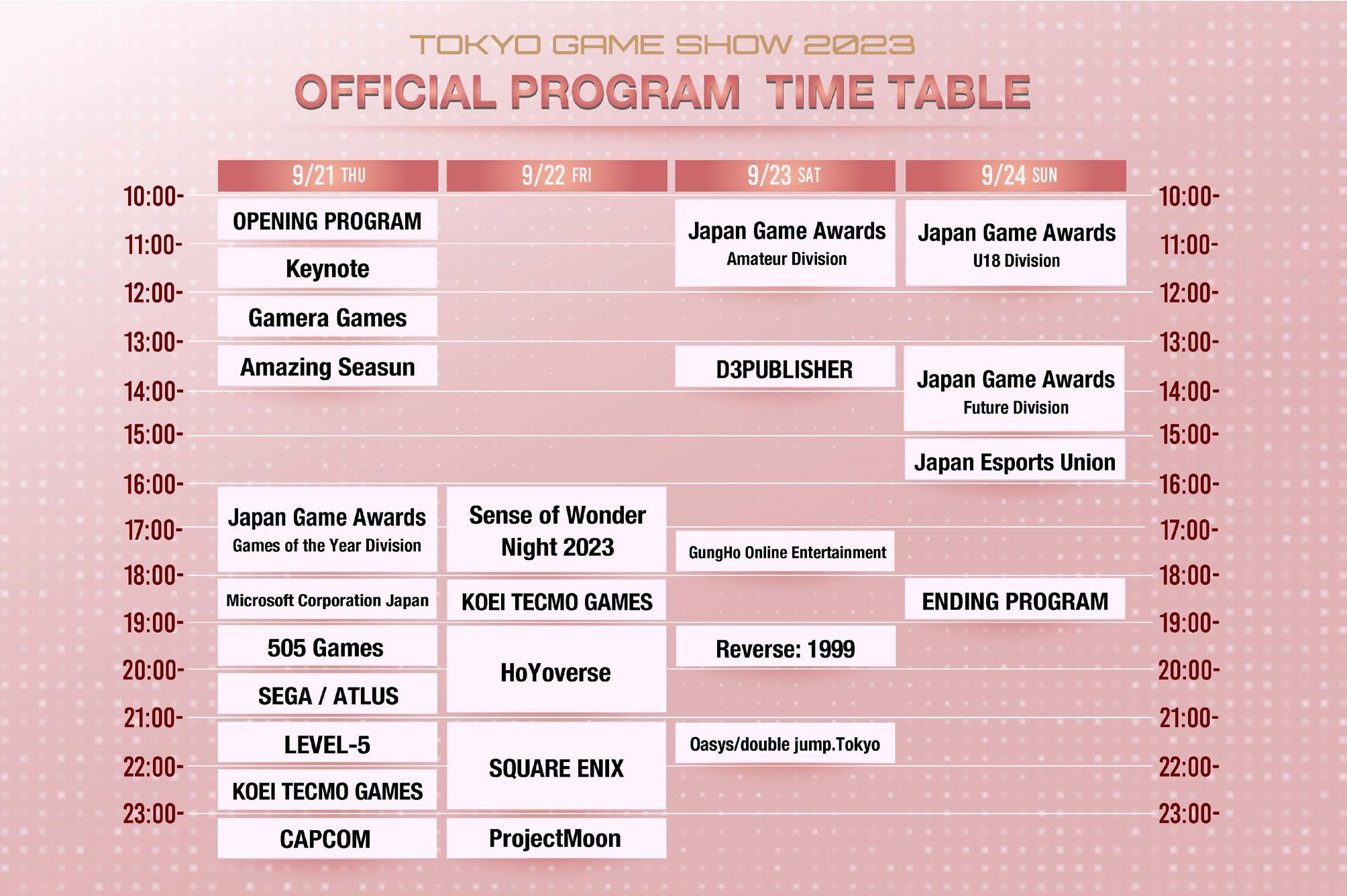 Tokyo Game Show 2023 streaming schedule unveiled