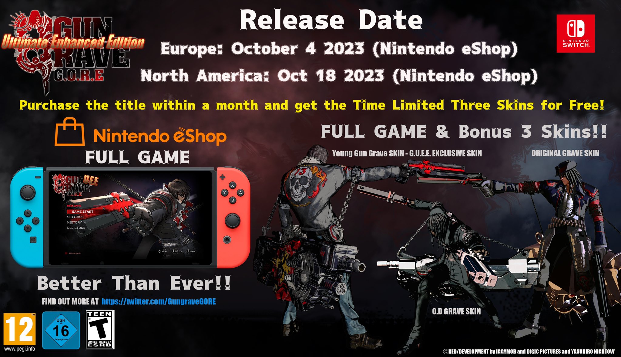 Gungrave G.O.R.E Ultimate Enhanced Edition now available in Europe