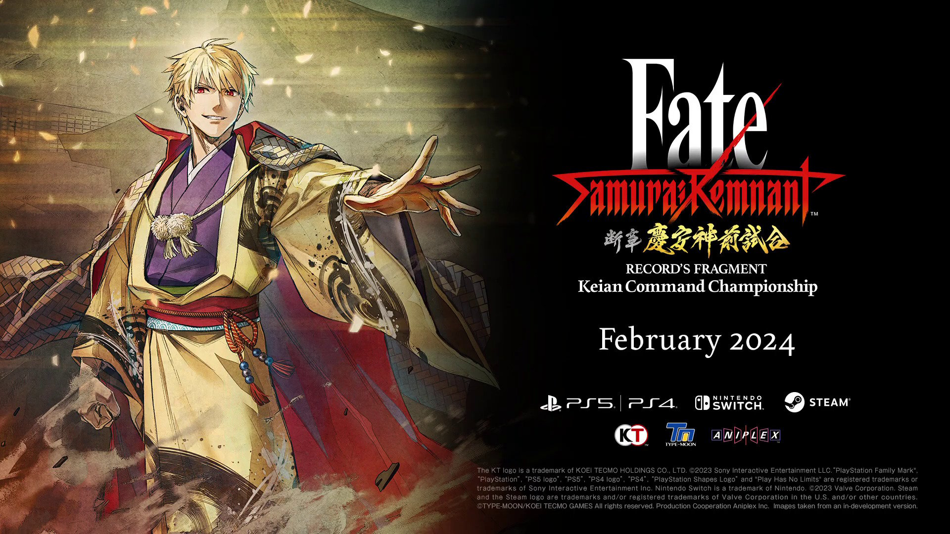 Fate/Samurai Remnant DLC 'Record's Fragment: Keian Command Championship'  launches in February 2024 - Gematsu