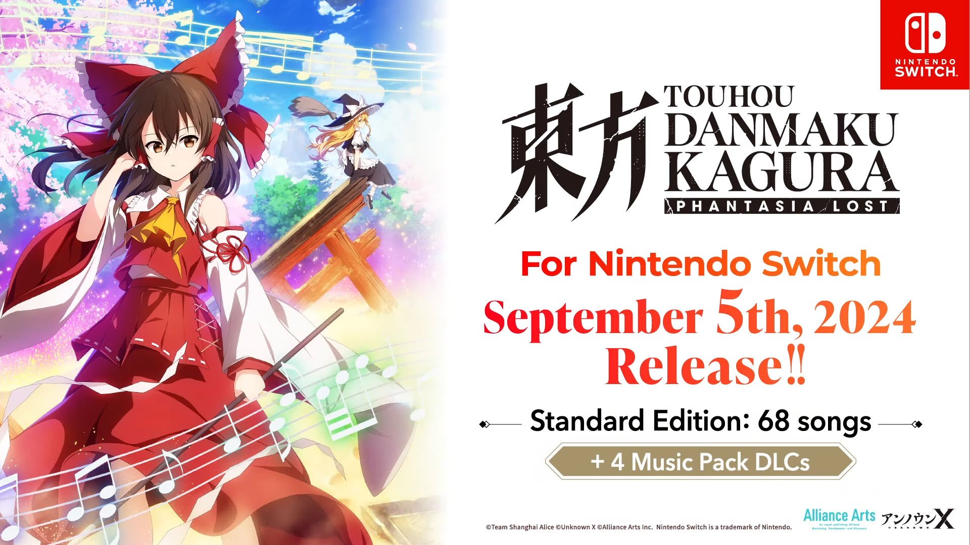 #
      Touhou Danmaku Kagura: Phantasia Lost for Switch launches September 5