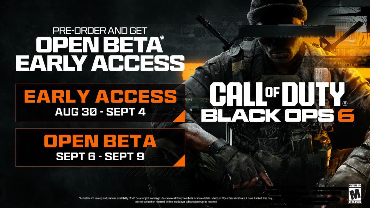 Call of Duty: Black Ops 6 Early Access multiplayer beta set for August 30 to September 4, open beta for September 6 to 9