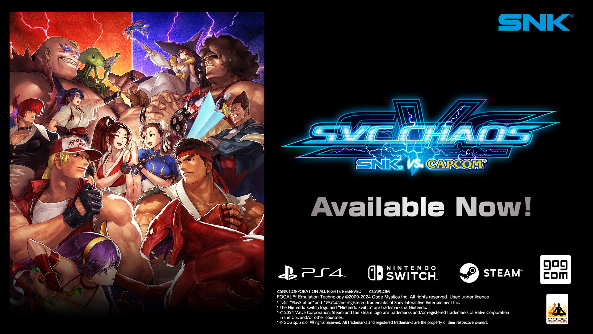 SNK vs.Capcom: تم الإعلان عن SVC CHAOS لأجهزة PS4 وSwitch والكمبيوتر الشخصي