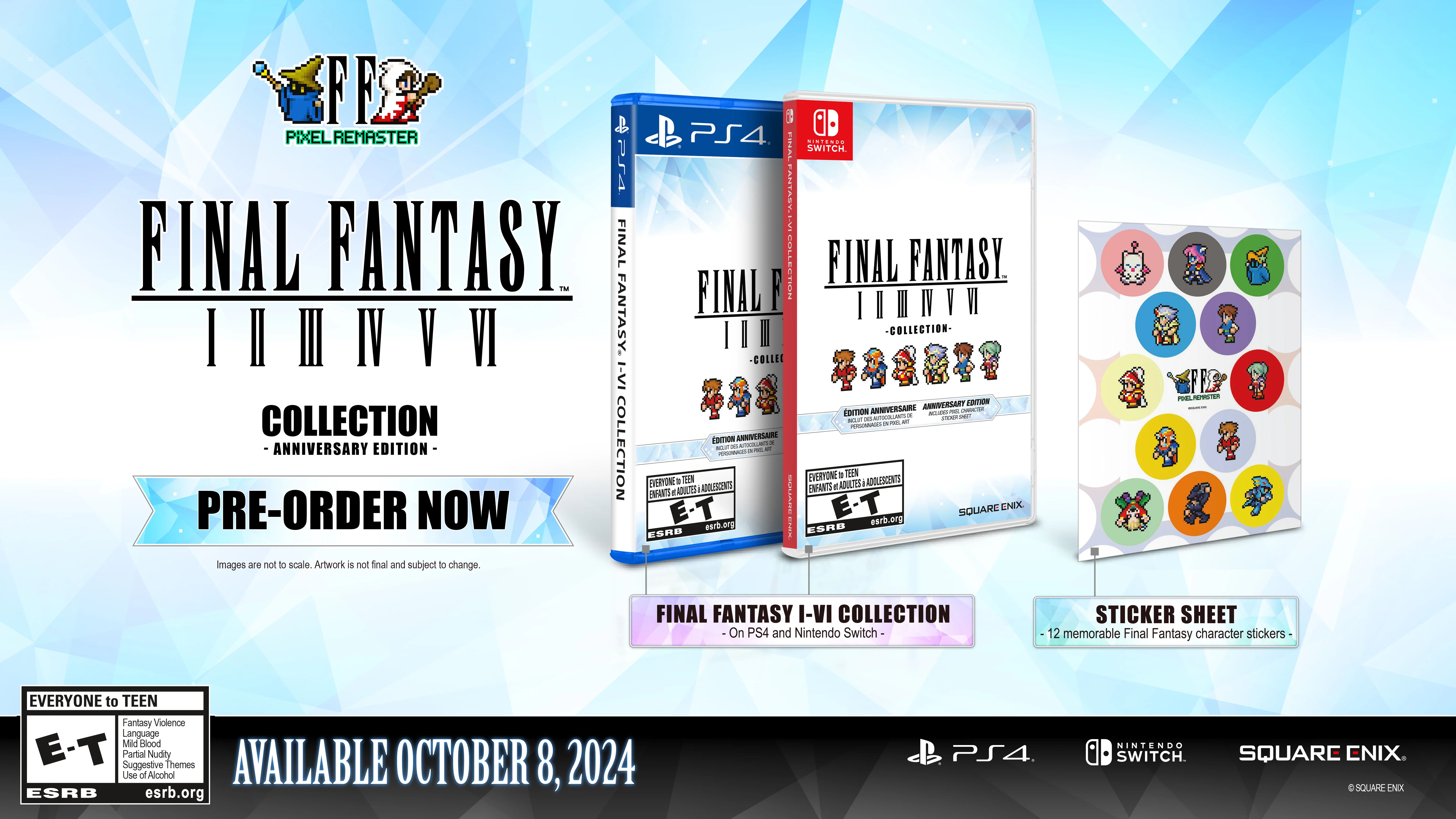 Final Fantasy I-VI Pixel Remaster Collection - wide retail release for PS4,  Switch launches October 8 in the west - Gematsu