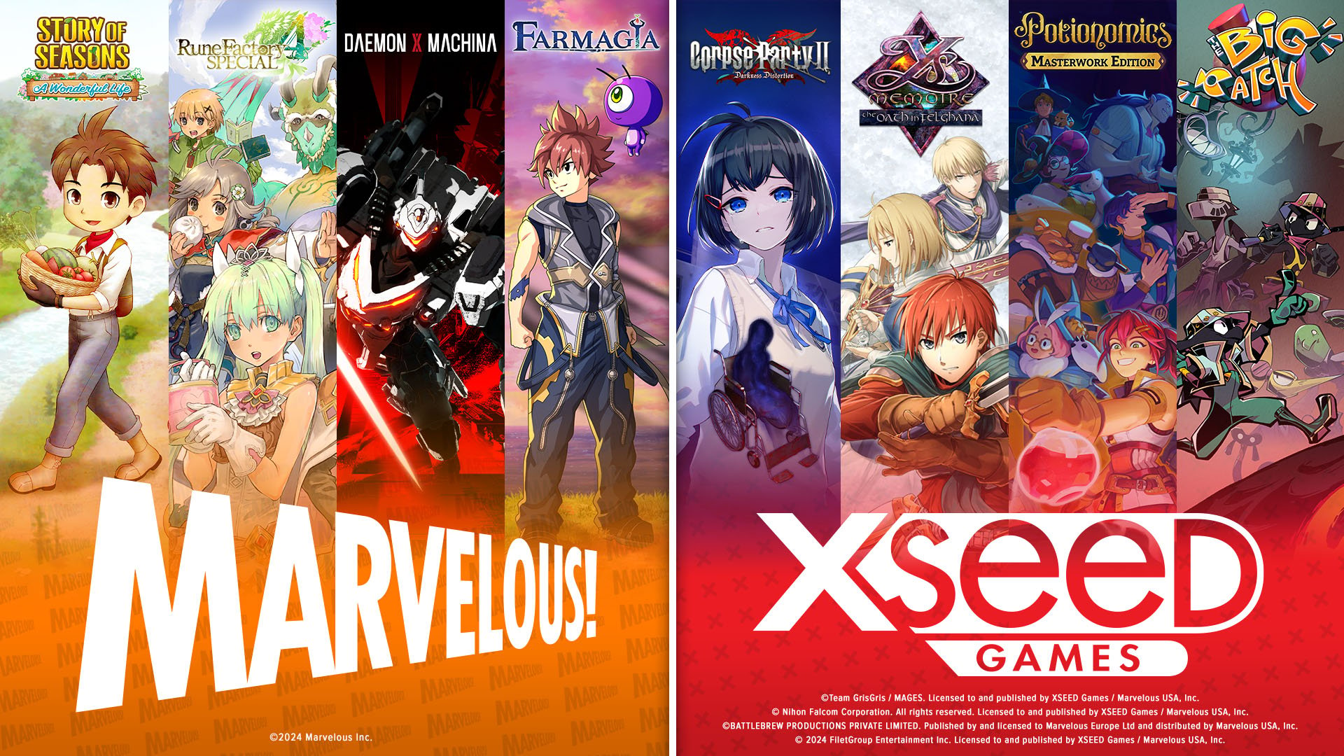 Marvelous USA en XSEED Games zullen als afzonderlijke merken publiceren onder de naam Marvelous