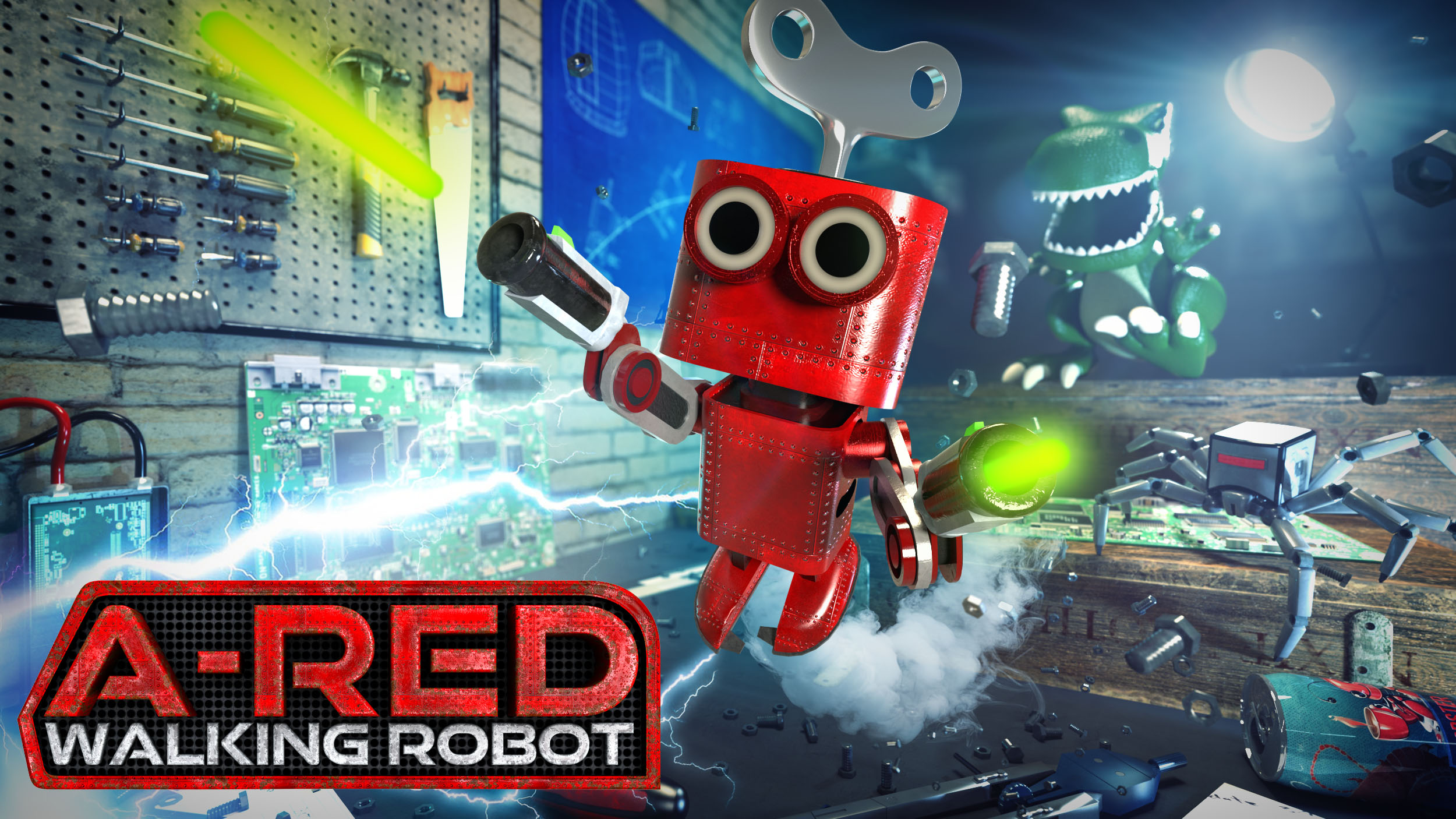 Spielzeugroboter-Puzzle-Plattformer A-RED Walking Robot für PS5, PS4 ...