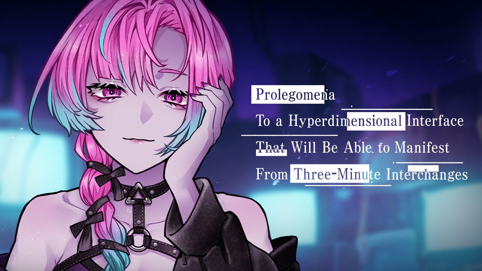 Visual novel Prolegomena To a Hyperdimensional Interface That Will Be Able to Manifest From Three-Minute Interchanges announced for PC