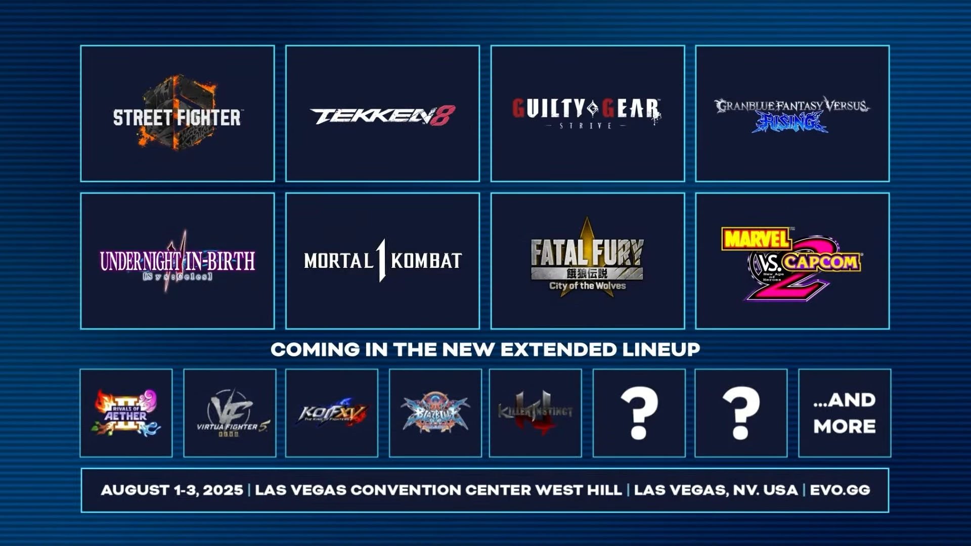 EVO 2025 title lineup announced